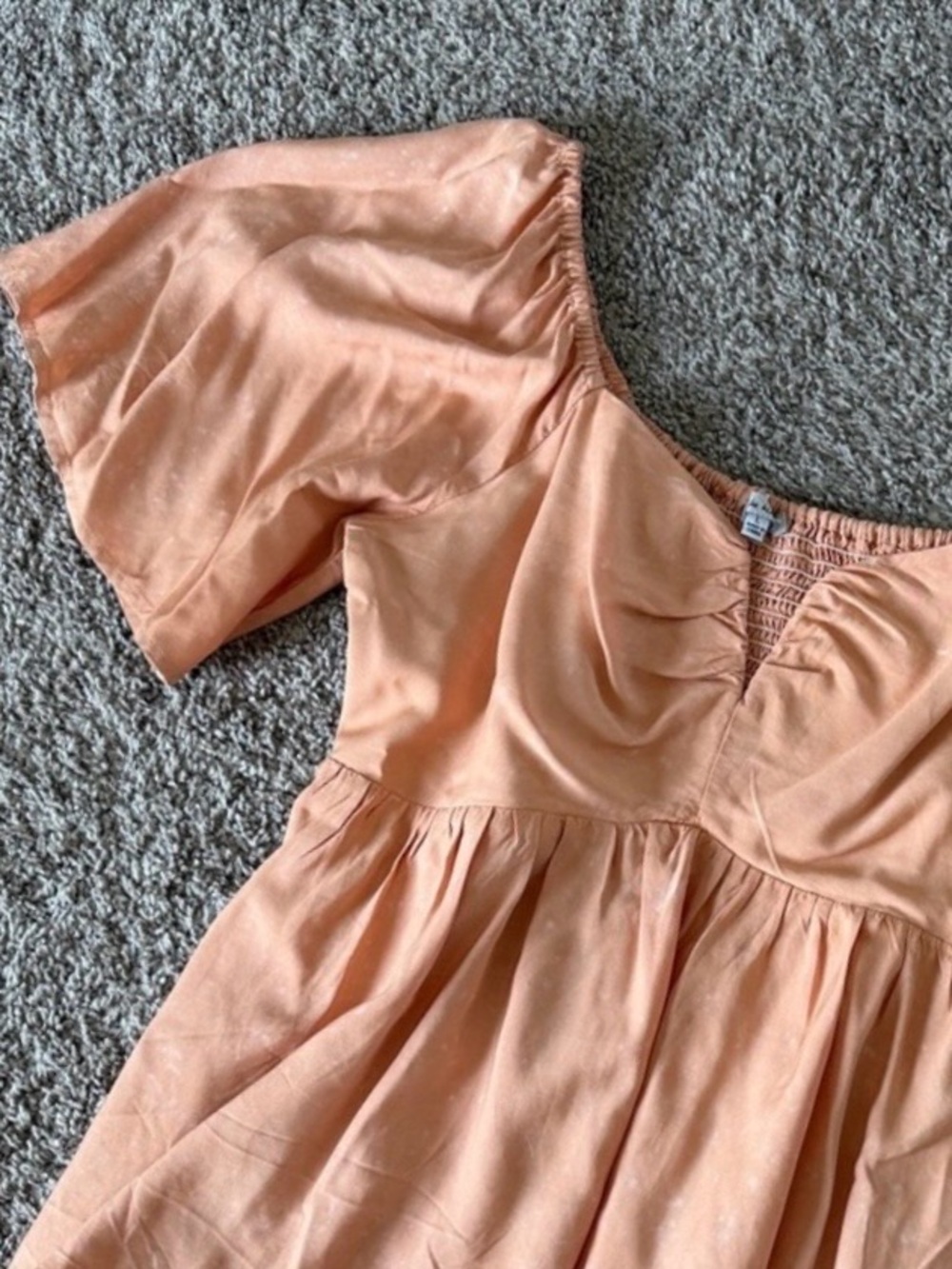 white birch Peach Off-Shoulder Peplum Blouse